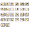 Picture of 5 PCs 304 Stainless Steel Italian Charm Links For DIY Bracelet Jewelry Making Gold Plated & Silver Tone Rectangle Initial Alphabet/ Capital Letter 10mm x 9mm