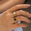Immagine di 1 Pz Placcatura Sottovuoto Elegante Stile Ins Placcato Oro 18K Multicolore 304 Acciaio Inossidabile Aperto Tondo Smalto Anello Unisex Festa