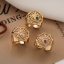 Immagine di 1 Pz Ipoallergenico Elegante Retrò Placcato Oro 18K Ottone + Zircone Cubico Aperto Ragno Halloween Ragnatela Filigrana Anello Per Donne Festa