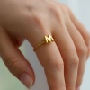 Picture of Vacuum Plating Simple & Casual Simple 18K Gold Plated 304 Stainless Steel Open Adjustable Braided Message " A-Z " Rings For Women Mother's Day