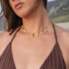 Image de 1 Pièce Collier à Pendentif Chaîne Maille Forçat Bijoux d'Océan en 304 Acier Inoxydable Placage sous Vide Bohême Plaqué Or 18K Etoile de Mer Coquilles Lettre Initiale Mots" A-Z " Imitation Perles Fille Surfeuse sur la Plage Pour Femmes Fête