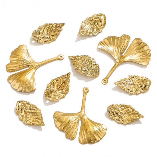 Picture of 304 Stainless Steel Charms Leaf