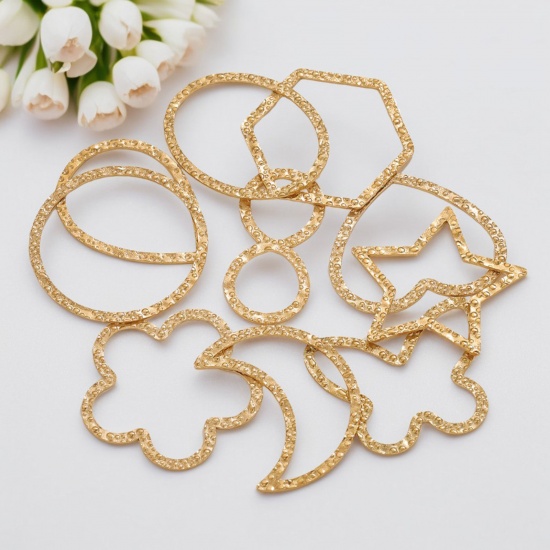 Immagine di 5 Pz 304 Acciaio Inossidabile Pendenti Charms Connettori Geometrica goffratura