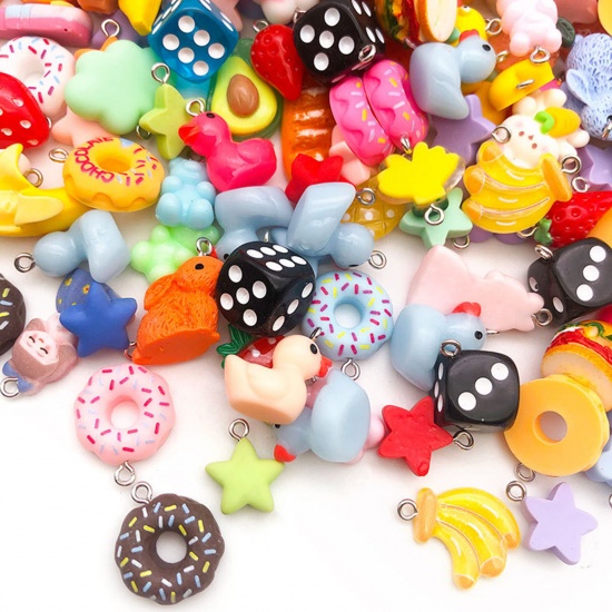 Picture of Resin Charms At Random Mixed Multicolor Mini Simulation