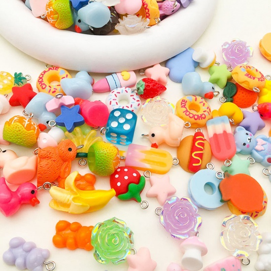 Picture of Resin Charms At Random Mixed Multicolor Mini Simulation