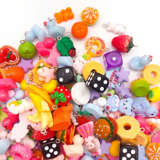Picture of Resin Charms At Random Mixed Multicolor Mini Simulation