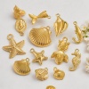 2 個 真空メッキ 304ステンレス鋼 海ジュエリー チャーム シェル 18Kゴールドメッキ 3D の画像