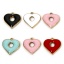 Immagine di 1 Pz Placcatura Sottovuoto 304 Acciaio Inossidabile San Valentino Ciondoli Cuore Oro Placcato Multicolore Anello Smalto