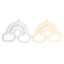 Picture of Eco-friendly Brass Weather Collection Pendants Real Gold Plated Rainbow Cloud Hollow 3cm x 2.5cm