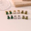 Picture of Eco-friendly Vacuum Plating Exquisite Birthstone Multicolor 304 Stainless Steel & Rhinestone Triangle Ear Post Stud Earrings For Women Birthday