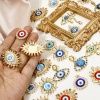 Изображение 1 ШТ Экологичный Латунь религия Подвески 18K настоящее золото с покрытием Злой Глаз Кабошоны со Стеклом