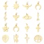Immagine di 5 Pz Ecologico Ottone Ciondoli Occhi 18K Vero Oro Placcato Stella Liscio