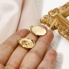 Изображение 1 ШТ Экологичный Латунь Подвески Овальные 18K настоящее золото с покрытием Тюльпан цветок С Эмалью 25мм x 14.5мм