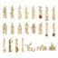 Immagine di 1 Pz Ecologico Ottone Ciondoli Messaggio 18K Vero Oro Placcato Micro Spianare Trasparente Cubic Zirconiae