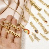 Изображение 1 ШТ Экологичный Латунь Подвески Слова 18K настоящее золото с покрытием Бижутерия усыпанная мелким фианит Прозрачный Искусственный Циркон