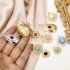 Picture of Eco-friendly Vacuum Plating 304 Stainless Steel & Stone Boho Chic Bohemia Charms Multicolor Multicolor Oval Carved Pattern