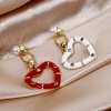 Picture of Eco-friendly Brass Valentine's Day Charm Pendant 18K Real Gold Plated Multicolor Heart Enamel Multicolour Cubic Zirconia 26mm x 21mm
