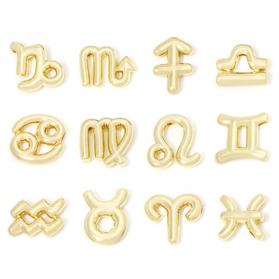 Picture of Eco-friendly Brass Charms 18K Real Gold Plated Zodiac Constellation