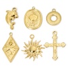 Picture of Vacuum Plating 304 Stainless Steel Simple Charms Gold Plated Circle Ring Stripe