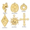 Picture of Vacuum Plating 304 Stainless Steel Simple Charms Gold Plated Circle Ring Stripe