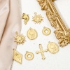 Picture of Vacuum Plating 304 Stainless Steel Simple Charms Gold Plated Circle Ring Stripe