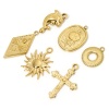Picture of Vacuum Plating 304 Stainless Steel Simple Charms Gold Plated Circle Ring Stripe