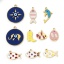Bild von 2 Stück Vakuumbeschichtung 304 Edelstahl Ozean Schmuck Charms Fisch Vergoldet Bunt Emaille