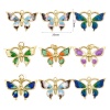 Picture of Eco-friendly Brass Insect Charms 18K Real Gold Plated Multicolor Butterfly Animal Enamel
