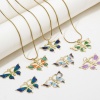 Picture of Eco-friendly Brass Insect Charms 18K Real Gold Plated Multicolor Butterfly Animal Enamel