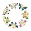 Picture of Eco-friendly Brass Insect Charms 18K Real Gold Plated Multicolor Butterfly Animal Enamel
