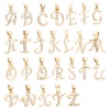 Bild von 1 Stück Umweltfreundlich Messing Charm-Anhänger 14K Echtgold plattiert Großbuchstaben Micro Pave Klar Zirkonia