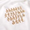 Bild von 1 Stück Umweltfreundlich Messing Charm-Anhänger 14K Echtgold plattiert Großbuchstaben Micro Pave Klar Zirkonia
