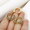Bild von 1 Stück Umweltfreundlich Messing West-Cowboy Charms 18K Echtgold plattiert Hufeisen Micro Pave 20mm x 20mm