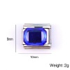 Picture of Stainless Steel Italian Charm Links For DIY Bracelet Jewelry Making Silver Tone Rectangle 10mm x 9mm