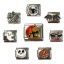 Immagine di 1 Pz Acciaio Inossidabile Halloween Bracciale con Charm Italiano a Maglie, Creazione di Gioielli Fai-da-te Tono Argento Rettangolo 10mm x 9mm