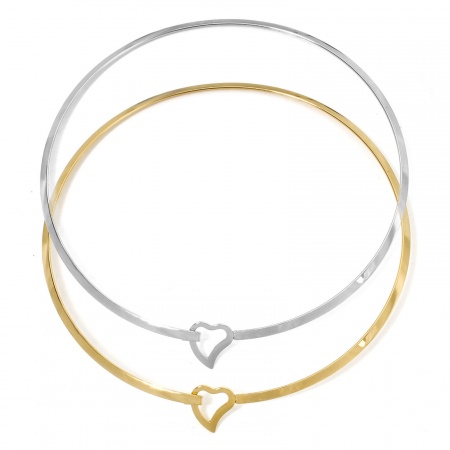 304 Stainless Steel Collar Neck Ring Necklace For DIY Jewelry Making Round Heart 45cm(17.7") long, Chain Size: 4mm