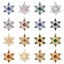 Immagine di 1 Pz Ecologico Ottone Natale Ciondoli Natale Fiocco di Neve Vero Oro Placcato Trasparente Cubic Zirconiae Multicolore Strass 20.5mm x 16mm