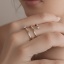 Picture of 304 Stainless Steel Open Wrap Rings Clear Rhinestone