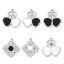 Picture of 304 Stainless Steel & Natural Shell Flora Collection Charms Silver Tone