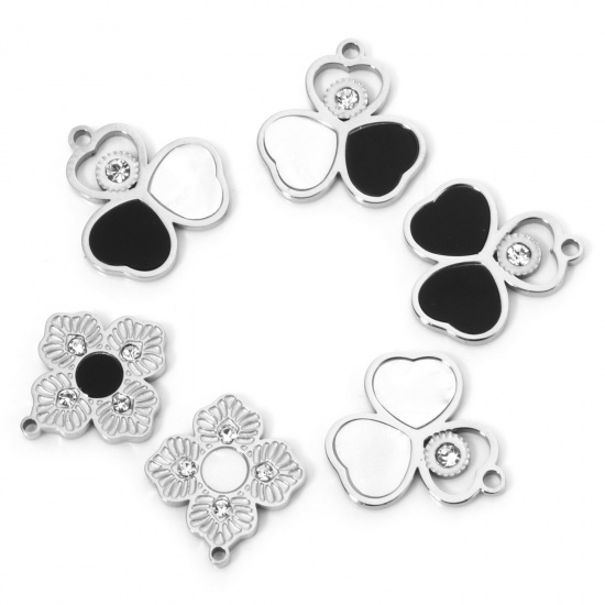 Immagine di 2 Pz 304 Acciaio Inossidabile & Conchiglia Collezione Flora Ciondoli Tono Argento