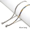 Picture of Vacuum Plating 304 Stainless Steel Weave Braided Snake Chain Necklace For DIY Jewelry Making Multicolor 45cm(17.7") long, Chain Size: 4mm