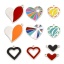 Immagine di 2 Pz Ecologico 304 Acciaio Inossidabile San Valentino Ciondoli Cuore Tono Argento Multicolore Smalto
