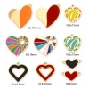 Picture of Vacuum Plating 304 Stainless Steel Valentine's Day Charms Gold Plated Multicolor Heart Enamel