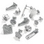 Immagine di 20 Pz 304 Acciaio Inossidabile Orecchino a Bottone per Orecchio con Accessori per Connettori ad Anello Geometrica Tono Argento Posta/Filo Dimensione: (20 misura)