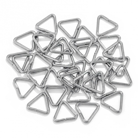 Picture of 304 Stainless Steel Open Jump Rings Findings Triangle Silver Tone