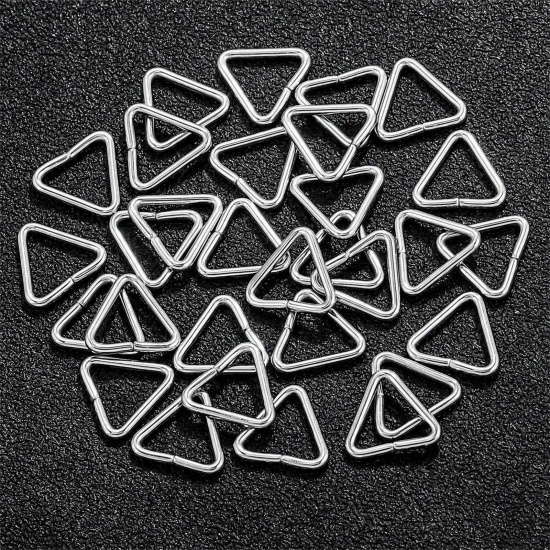 Picture of 304 Stainless Steel Open Jump Rings Findings Triangle Silver Tone