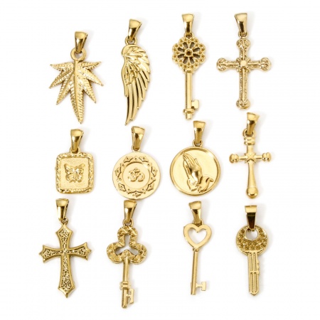 1 Pz Placcatura Sottovuoto 304 Acciaio Inossidabile Retrò Ciondoli Pendenti Chiave Oro Placcato Croce 1 Pz Placcatura Sottovuoto 304 Acciaio Inossidabile Retrò Ciondoli Pendenti Chiave Oro Placcato Croce