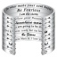 Image de 1 Pièce Bracelet Manchette Jonc Semi-Ouvert Énergie Positive en 304 Acier Inoxydable Argent Mat Vocabulaire Anglais 7cm x 5cm