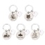 Immagine di 1 Pz 304 Acciaio Inossidabile Halloween Anello Portachiavi Tono Argento Tondo Halloween Fantasma 6cm x 3cm