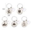 Picture of 304 Stainless Steel Halloween Keychain & Keyring Silver Tone Round Halloween Ghost 6cm x 3cm